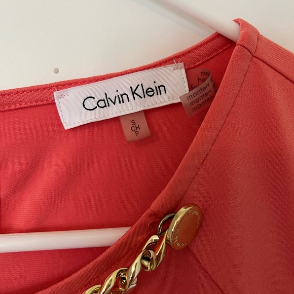 Coral Calvin Klein Sleeveless Blouse - Picture 5 of 7